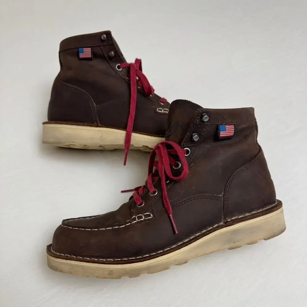 Danner Bull Run Moc Toe 6" Brown Leather Lace Up Boots Style 15575 Size US 8 - Picture 8 of 8